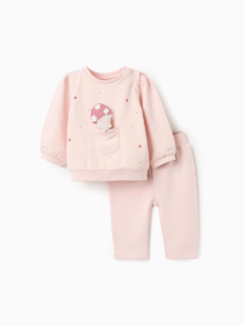 Ensemble Sweat + Pantalon Mushroom Rose clair - Kiabi