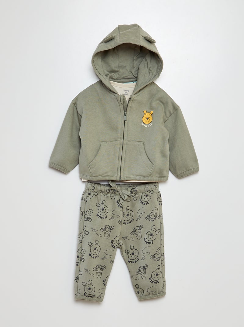 Ensemble sweat + pantalon + t-shirt 'Disney' - 3 pièces Vert - Kiabi