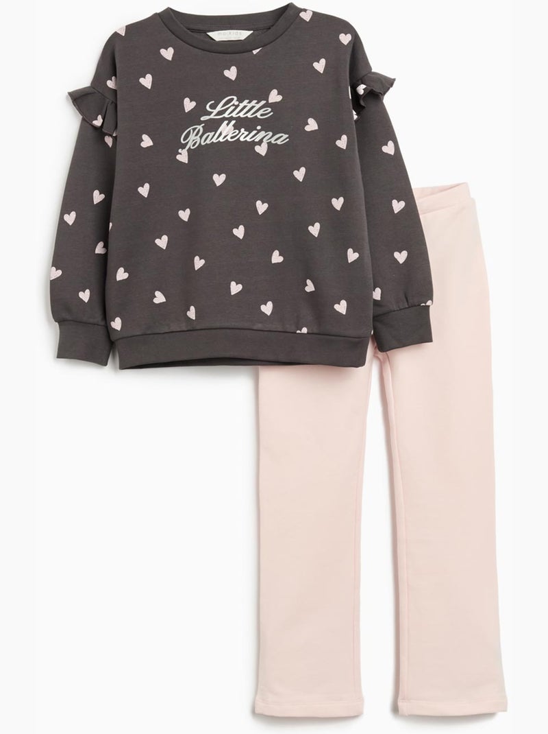 Ensemble sweat-shirt et legging, MO Fashion Gris - Kiabi