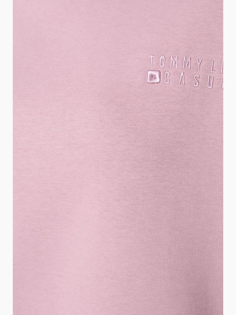Ensemble sweat-shirt et pantalon oversize à col rond tommy Mauve - Kiabi