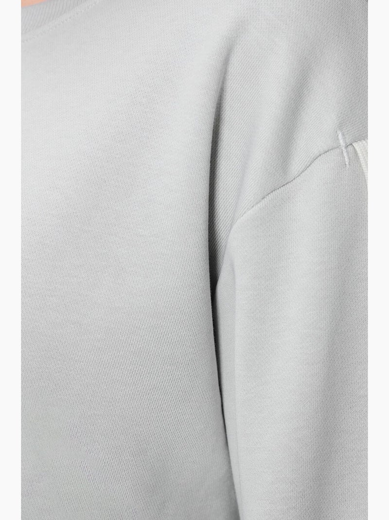 Ensemble sweat-shirt et pantalon oversize en coton mélangé tommy Gris clair - Kiabi