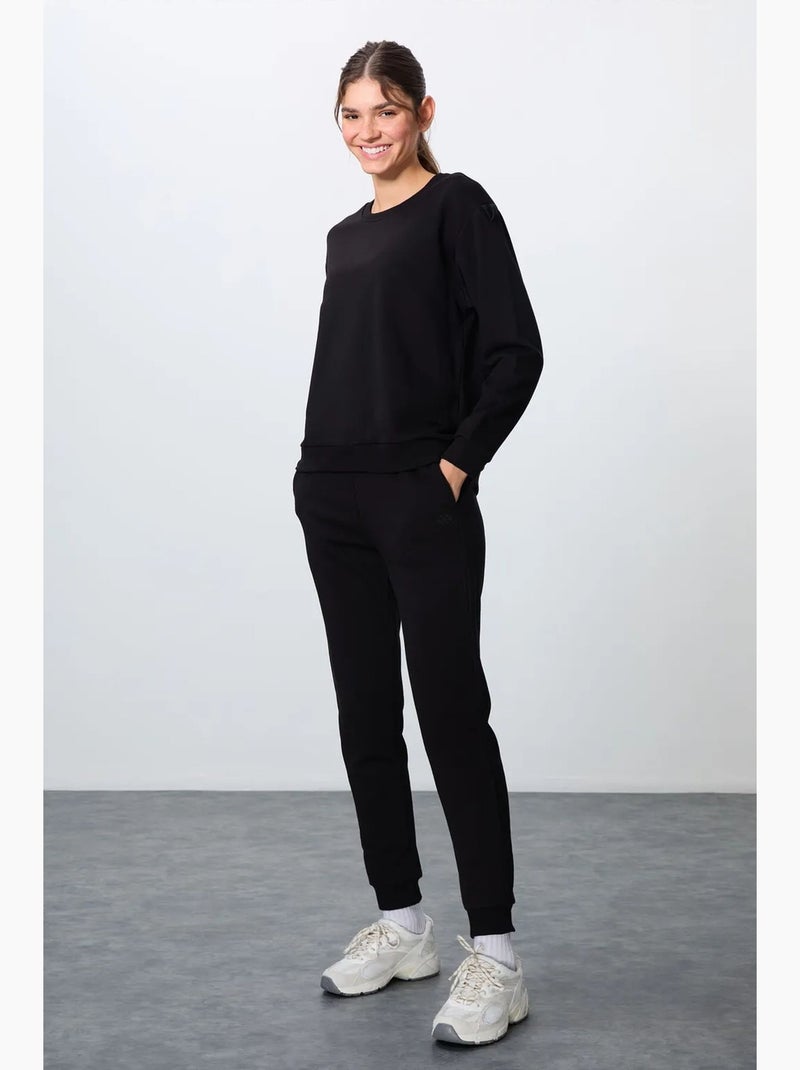 Ensemble sweat-shirt et pantalon oversize en coton mélangé tommy Noir - Kiabi