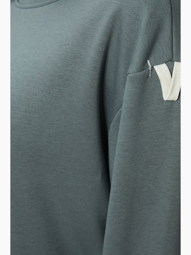 Ensemble sweat-shirt et pantalon oversize en coton mélangé tommy Vert - Kiabi