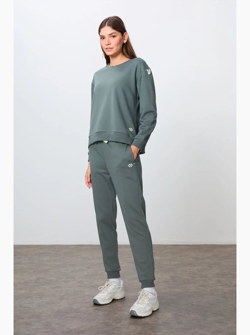 Ensemble sweat-shirt et pantalon oversize en coton mélangé tommy Vert - Kiabi