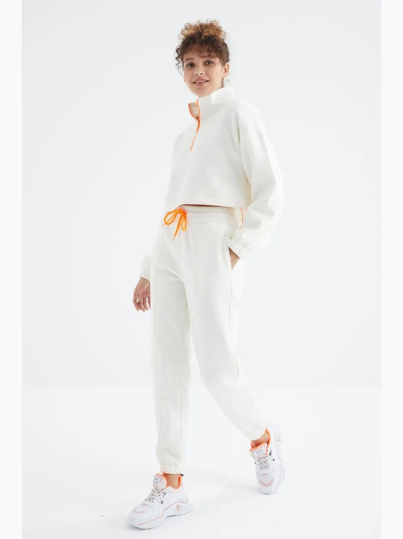 Ensemble sweat-shirt et pantalon oversize en molleton tommy Blanc cassé - Kiabi