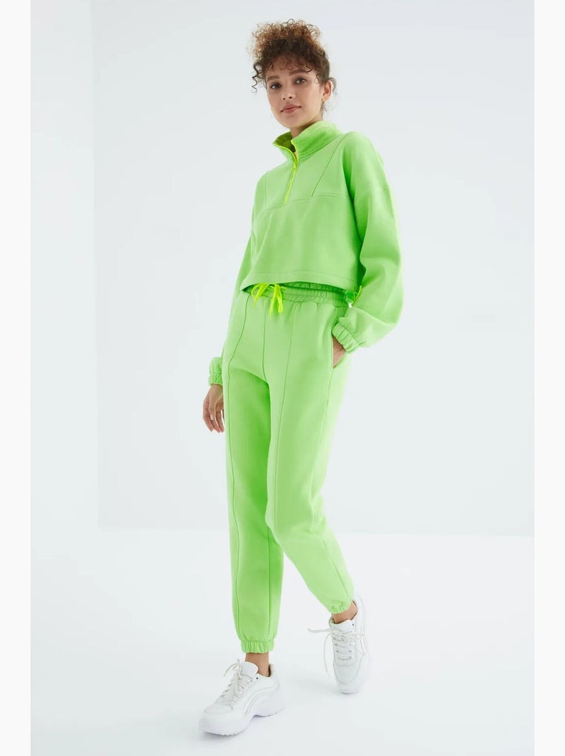 Ensemble sweat-shirt et pantalon oversize en molleton tommy Vert tilleul - Kiabi