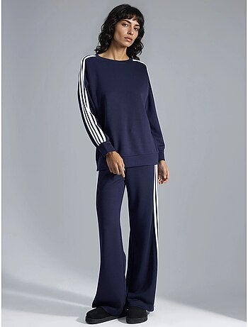 Ensemble sweat-shirt rayé à col rond et pantalon droit hiccup
