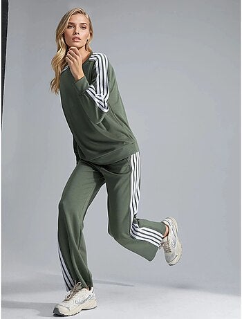 Ensemble sweat-shirt rayé à col rond et pantalon droit hiccup