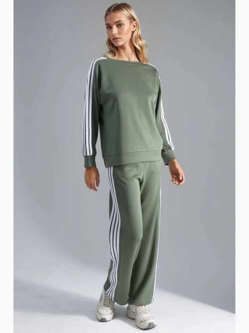 Ensemble sweat-shirt rayé à col rond et pantalon droit hiccup - Kiabi Ensemble sweat-shirt rayé à col rond et pantalon droit hiccup - Kiabi