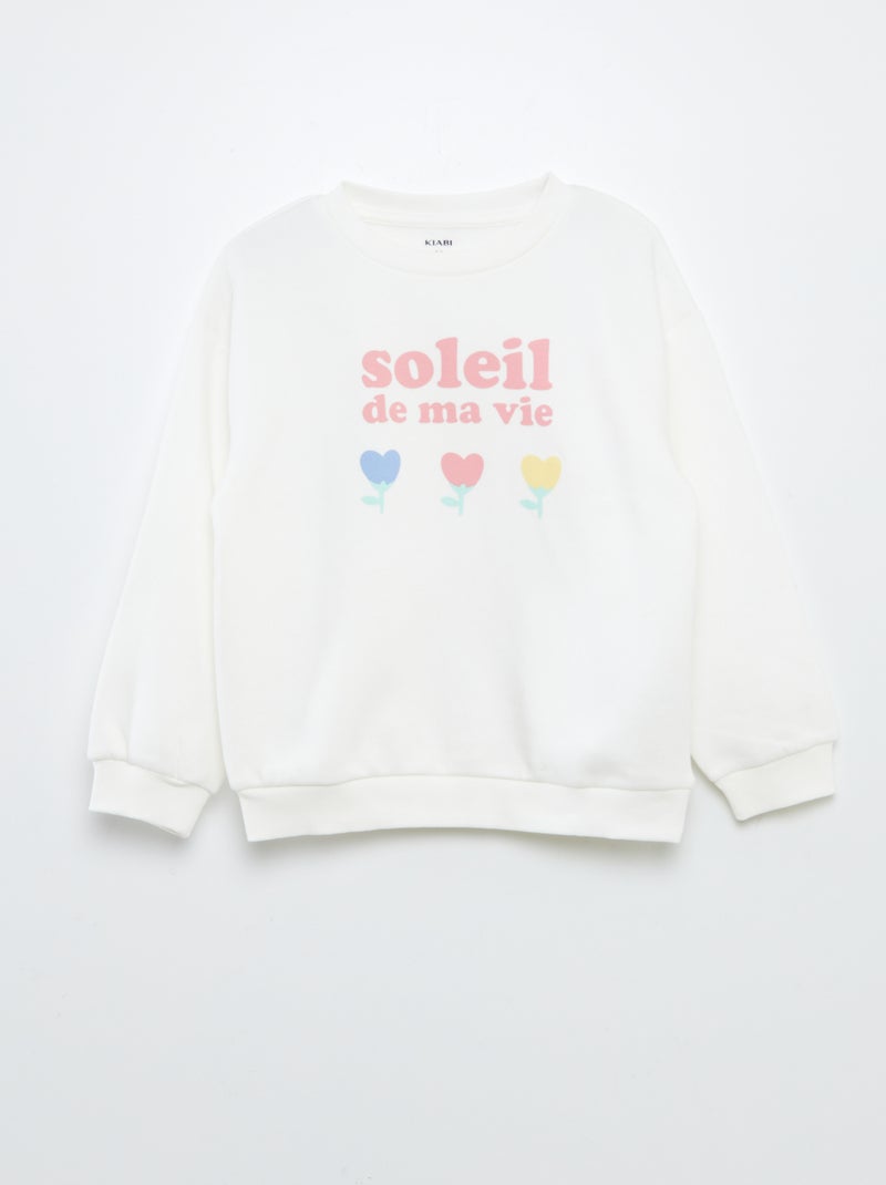 Ensemble sweat + short cycliste imprimé Blanc - Kiabi