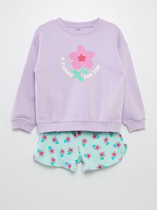 Ensemble sweat + short imprimé - 2 pièces - Kiabi