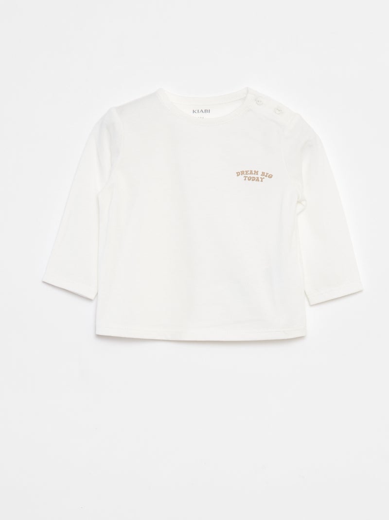 Ensemble Sweat + t-shirt + jogging - 3 pièces Beige - Kiabi