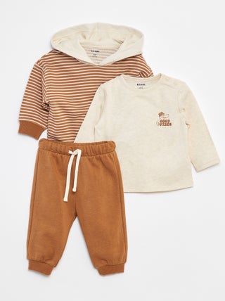 Ensemble Sweat + t-shirt + jogging - 3 pièces