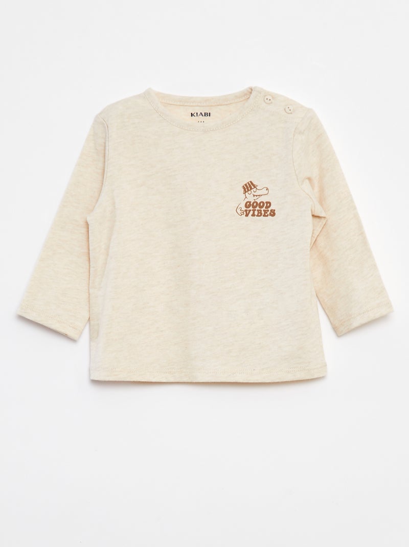 Ensemble Sweat + t-shirt + jogging - 3 pièces Marron - Kiabi