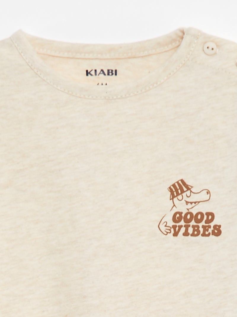 Ensemble Sweat + t-shirt + jogging - 3 pièces Marron - Kiabi