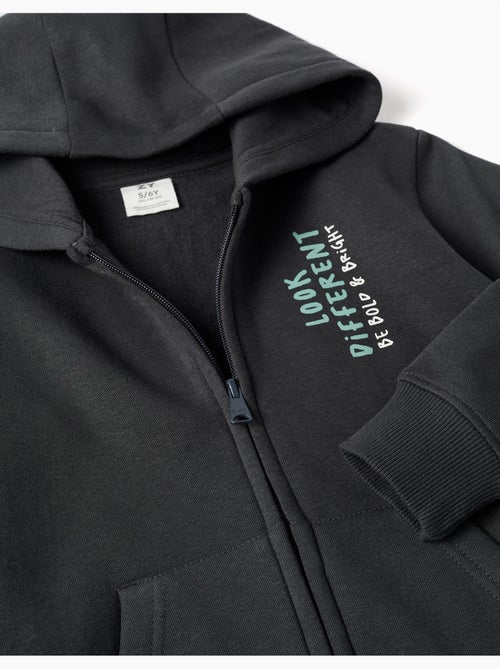 Ensemble sweat zippé à capuche et pantalon de jogging en coton peigné - Kiabi