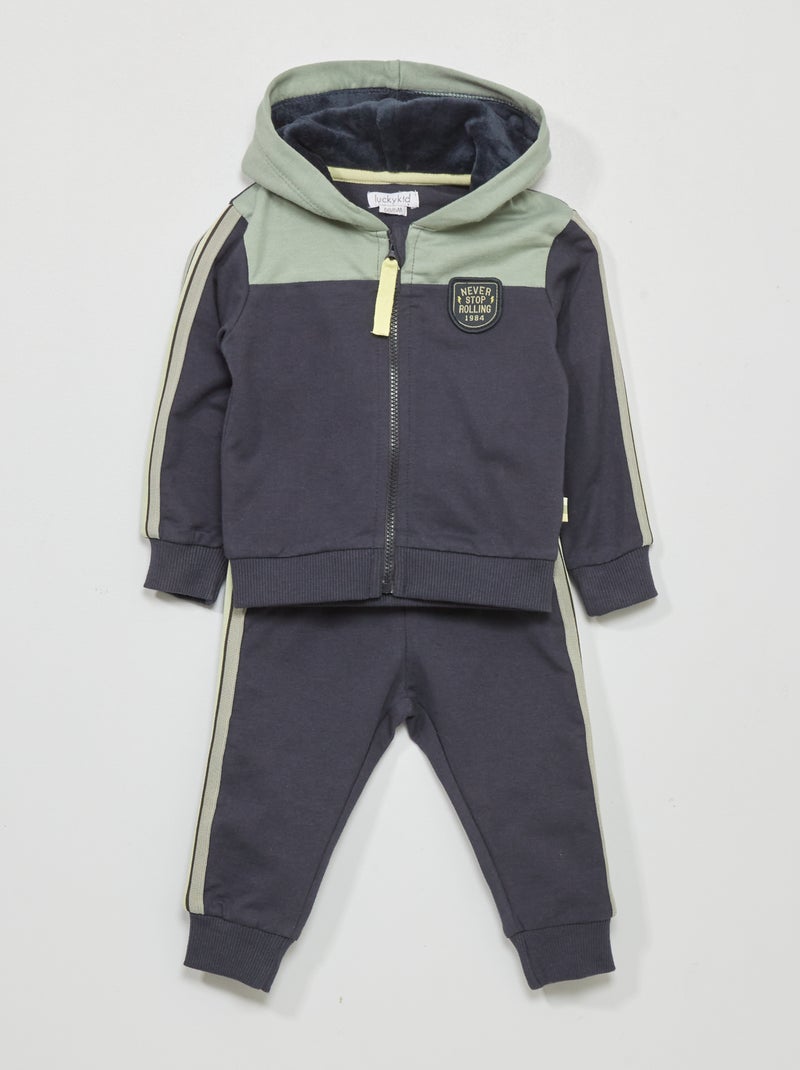 Ensemble sweat zippé + pantalon de jogging - 2 pièces Bleu - Kiabi