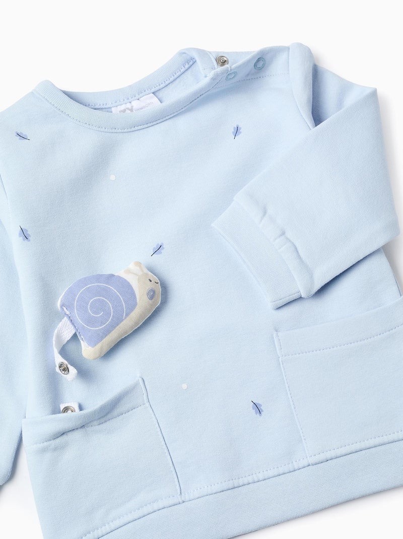 Ensemble Sweatshirt en coton polyester peigné + Pantalon Bleu clair - Kiabi