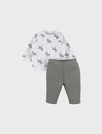 Ensemble sweatshirt et jogging zèbre en Sweatoloudoux® Noukie's