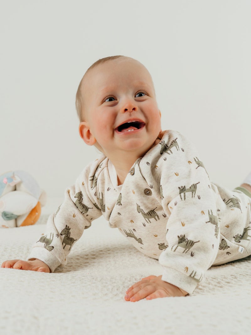 Ensemble sweatshirt et jogging zèbre en Sweatoloudoux® Noukie's Vert - Kiabi