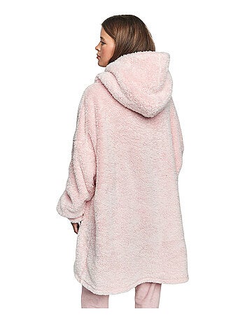 Ensemble sweatshirt poncho à capuche et coussin pc1