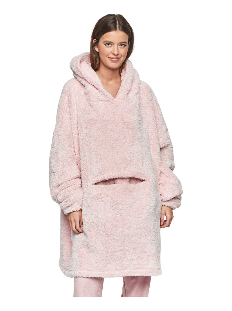 Ensemble sweatshirt poncho à capuche et coussin PC1 STYLE ADD Rose - Kiabi