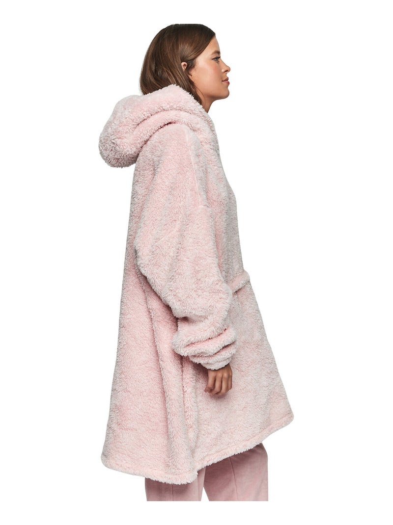 Ensemble sweatshirt poncho à capuche et coussin PC1 STYLE ADD Rose - Kiabi