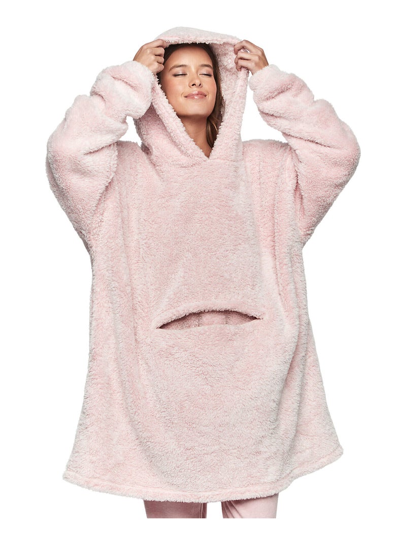 Ensemble sweatshirt poncho à capuche et coussin PC1 STYLE ADD Rose - Kiabi