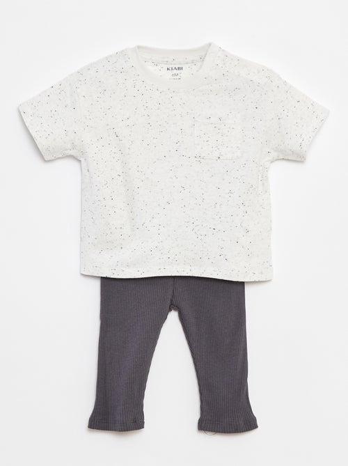 Ensemble t-shirt à manches courtes + legging - 2 pièces - Kiabi