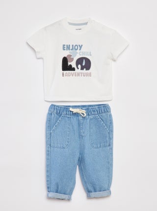 Ensemble t-shirt à manches courtes + pantalon - 2 pièces