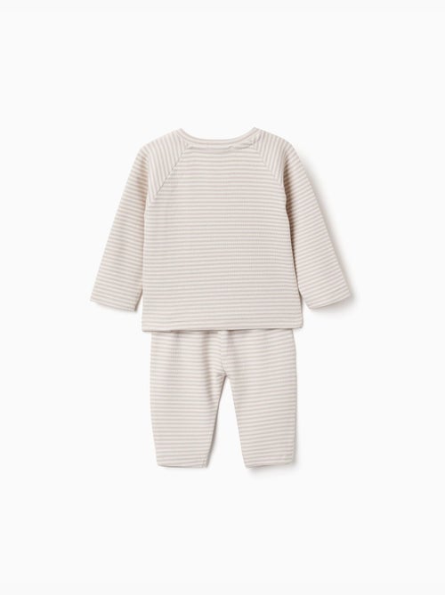 Ensemble T-shirt à manches longues et pantalon à rayures - Kiabi