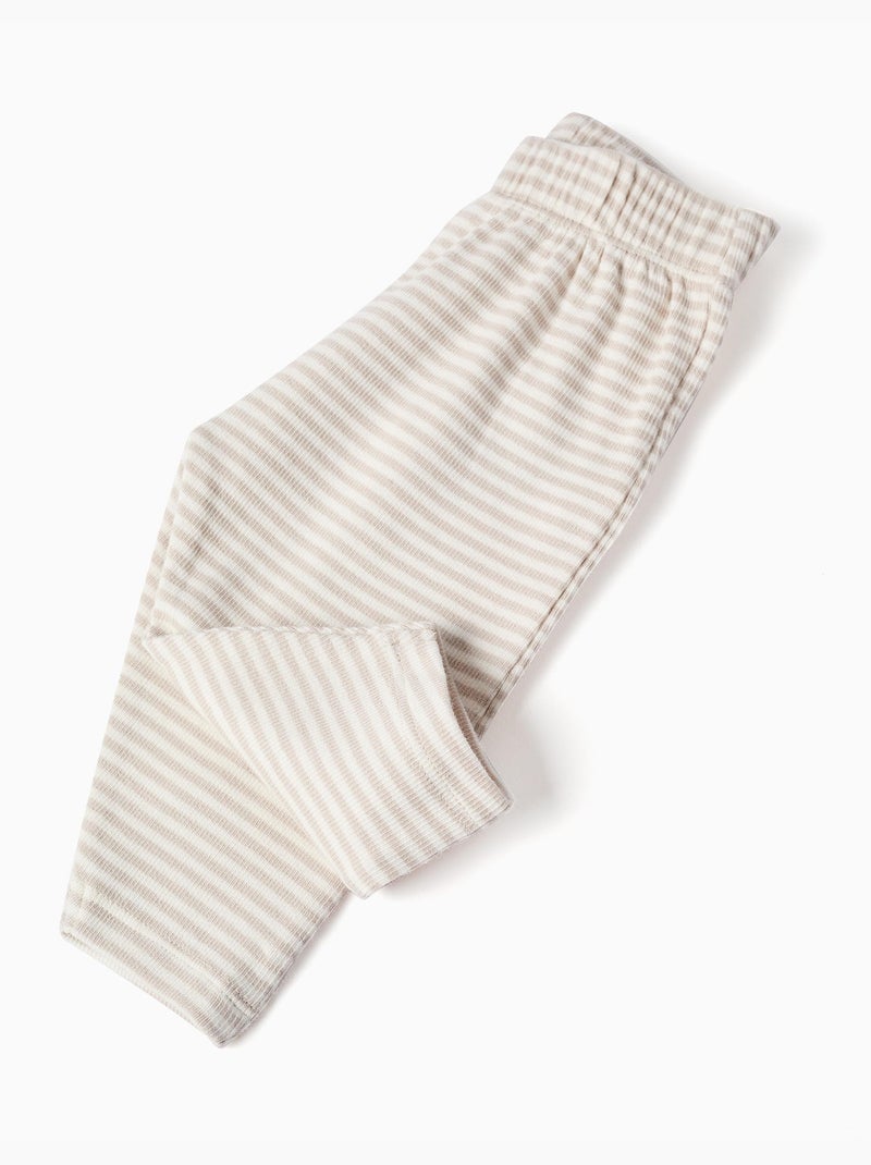 Ensemble T-shirt à manches longues et pantalon à rayures Blanc - Kiabi