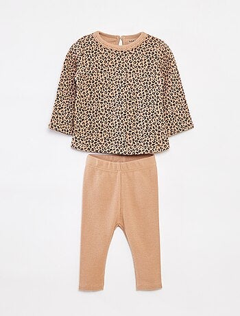 Ensemble t-shirt à manches longues + legging - 2 pièces