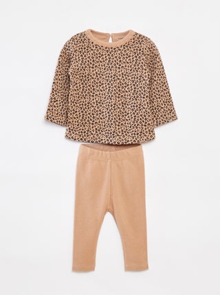 Ensemble t-shirt à manches longues + legging - 2 pièces