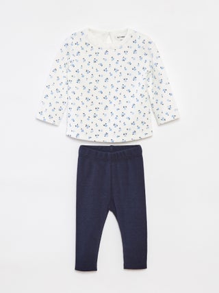 Ensemble t-shirt à manches longues + legging - 2 pièces