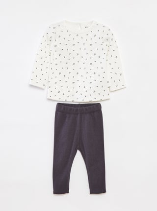 Ensemble t-shirt à manches longues + legging - 2 pièces