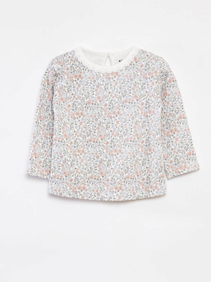 Ensemble t-shirt à manches longues + legging - 2 pièces Blanc - Kiabi
