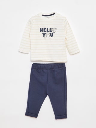 Ensemble t-shirt à manches longues + pantalon - 2 pièces