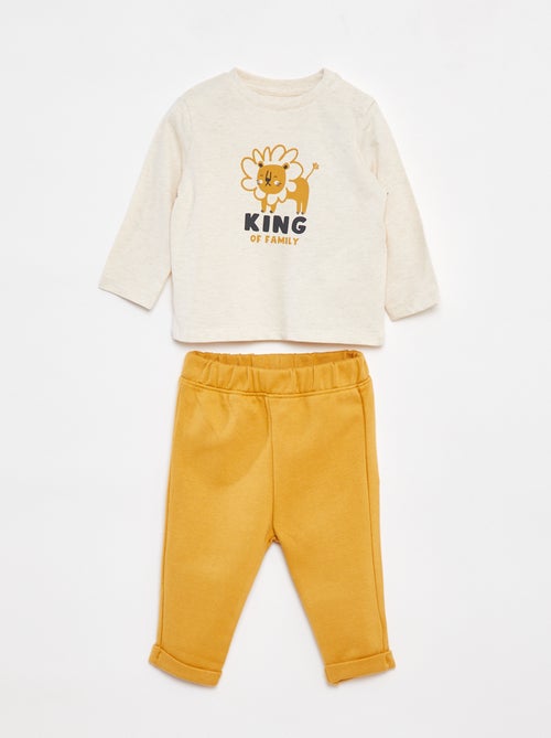 Ensemble t-shirt à manches longues + pantalon - 2 pièces - Kiabi