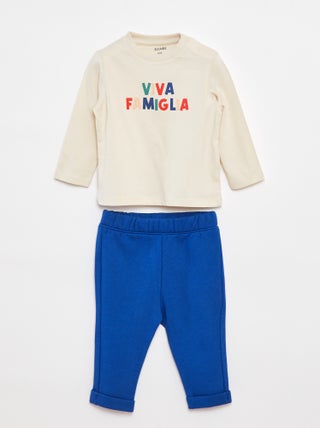 Ensemble t-shirt à manches longues + pantalon - 2 pièces