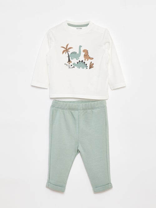 Ensemble t-shirt à manches longues + pantalon - 2 pièces - Kiabi