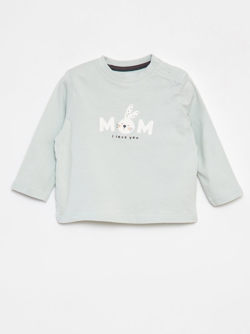 Ensemble t-shirt à manches longues + pantalon - 2 pièces Vert - Kiabi