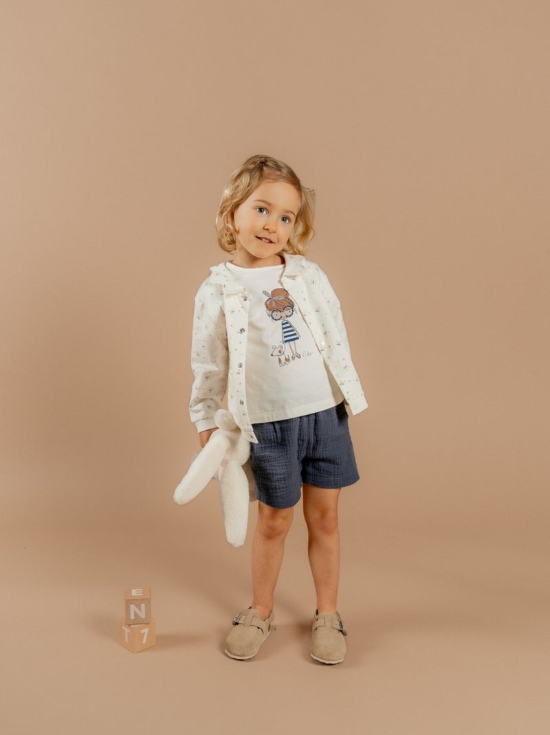 Ensemble T-shirt avec short, Coton Noukie's Blanc - Kiabi