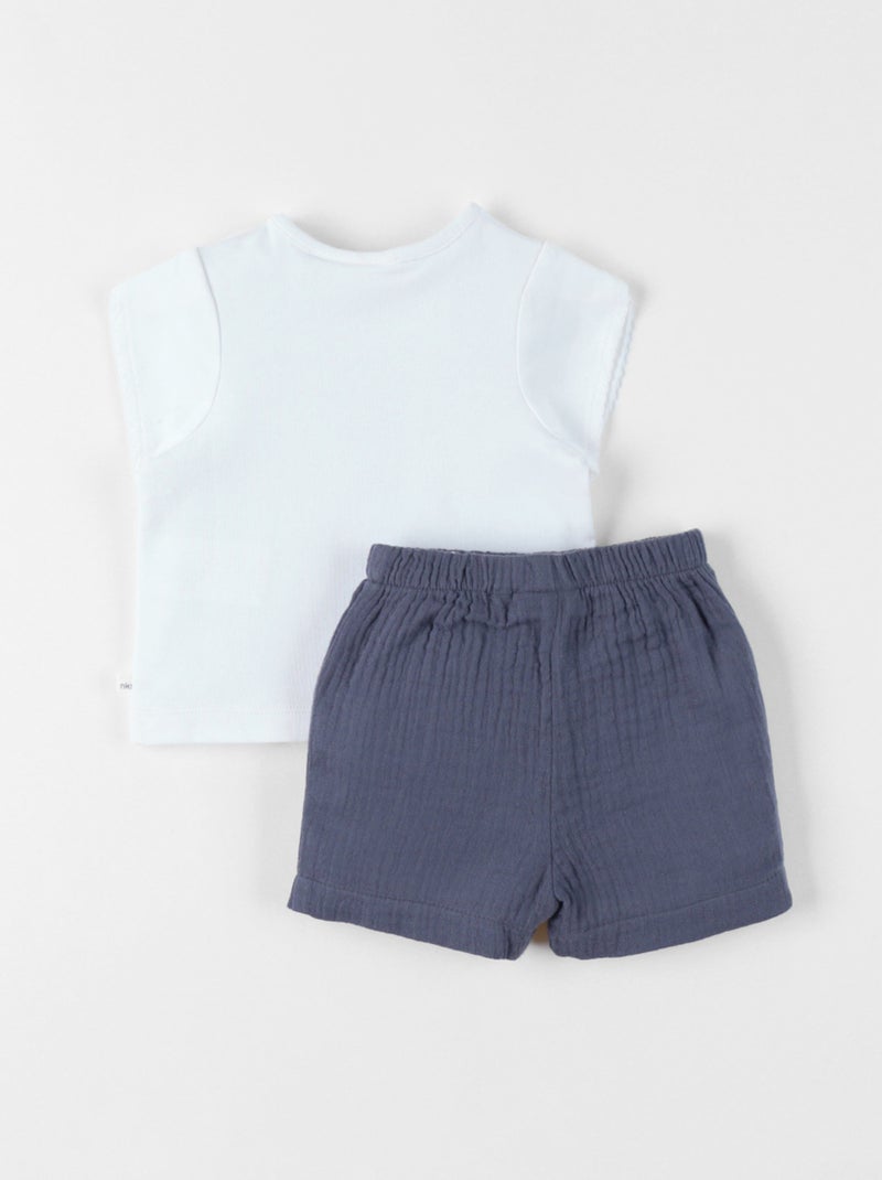 Ensemble T-shirt avec short, Coton Noukie's Blanc - Kiabi