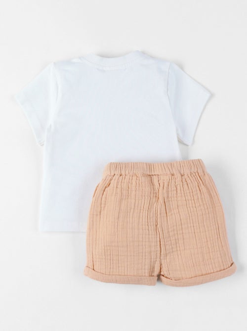 Ensemble T-shirt avec Short, Coton Noukie's - Kiabi Ensemble T-shirt avec Short, Coton Noukie's - Kiabi