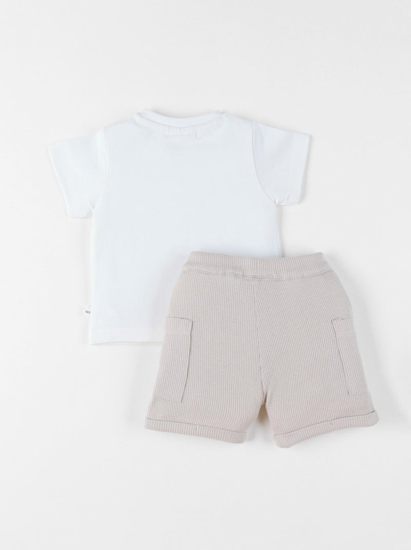 Ensemble T-shirt avec short, Coton Noukie's Blanc - Kiabi