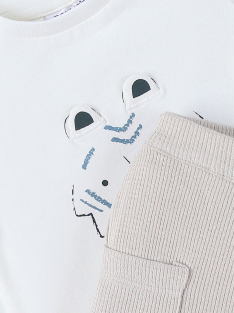 Ensemble T-shirt avec short, Coton Noukie's Blanc - Kiabi