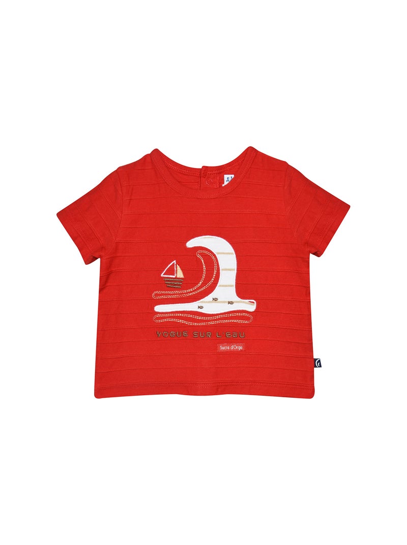Ensemble T-shirt Bermuda Romaric Sucre d'Orge Rouge - Kiabi