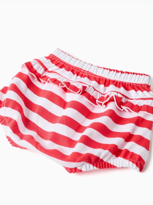 Ensemble T-shirt + bloomer en coton à rayures - Kiabi