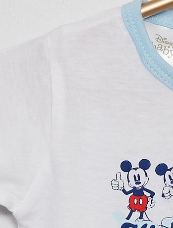 Ensemble T Shirt Bloomer Mickey Bebe Garcon Blanc Bleu Kiabi 3 90